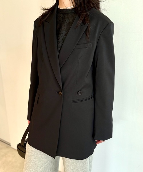LOVELESS（ラブレス）の「セミダブルオーバージャケット（テーラードジャケット・レディース・ダークネイビー/ベージュ系その他5・36/34）」の3枚目の写真
