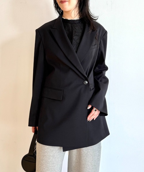 LOVELESS（ラブレス）の「セミダブルオーバージャケット（テーラードジャケット・レディース・ダークネイビー/ベージュ系その他5・36/34）」の4枚目の写真