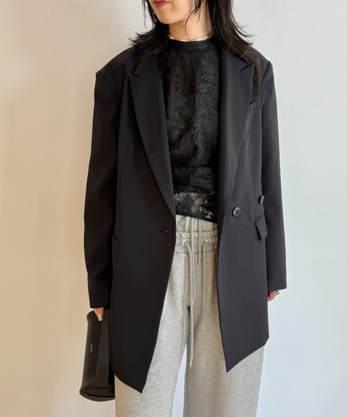 LOVELESS（ラブレス）の「セミダブルオーバージャケット（テーラードジャケット・レディース・ダークネイビー/ベージュ系その他5・36/34）」の5枚目の写真