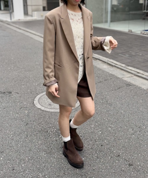 LOVELESS（ラブレス）の「セミダブルオーバージャケット（テーラードジャケット・レディース・ダークネイビー/ベージュ系その他5・36/34）」の14枚目の写真