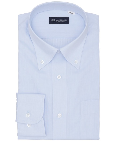 TOKYO SHIRTS(トウキョウシャツ)の「形態安定ノンアイロン ボタンダウン 長袖ビジネスワイシャツ(ビジネスシャツ・メンズ・ブルー・首回り39cm-裄丈80cm/首回り39cm-裄丈84cm/首回り41cm-裄丈82cm/首回り41cm-裄丈86cm/首回り42cm-裄丈82cm/首回り42cm-裄丈86cm/首回り43cm-裄丈82cm/首回り43cm-裄丈86cm/首回り37cm-裄丈80cm)」の1枚目の写真