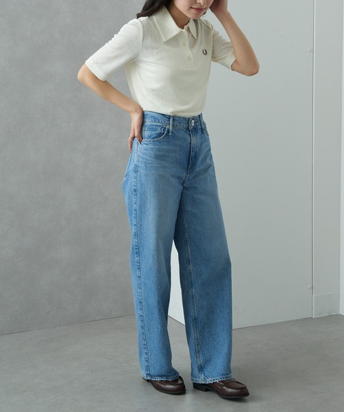 FRED PERRY(フレッドペリー)の「【FRED PERRY】SHEER RIB POLO SHIRT シアーリブポロシャツ G2168(ポロシャツ・レディース・オフホワイト/ブラック・10)」の10枚目の写真