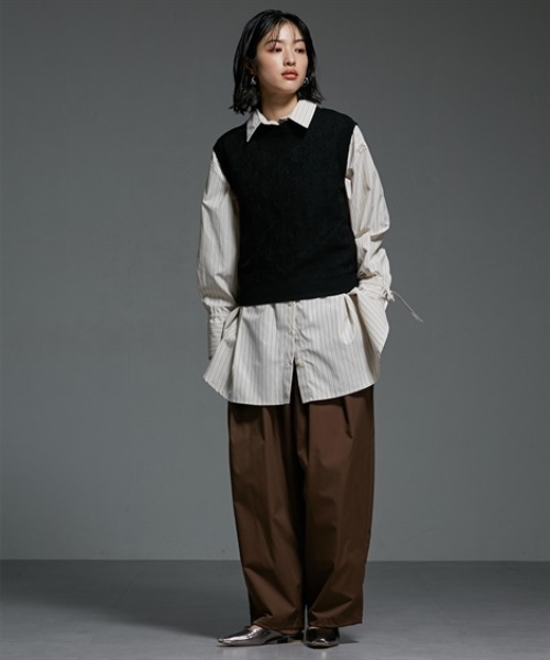 Soiunique（スワユニーク）の「光沢素材たっぷりタックボリュームパンツ ［Soiunique］（その他パンツ・レディース・ブラウン/ブラック・FREE）」の11枚目の写真