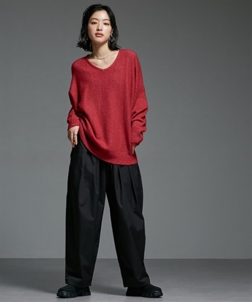 Soiunique（スワユニーク）の「光沢素材たっぷりタックボリュームパンツ ［Soiunique］（その他パンツ・レディース・ブラウン/ブラック・FREE）」の16枚目の写真