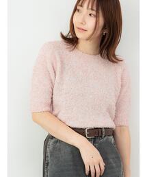 Te chichi TERRASSE（テチチテラス）の「リボンヤーンハーフスリーブニット（ニット/セーター）」