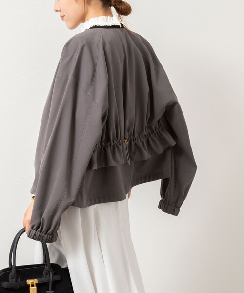 NOLLEY’S(ノーリーズ)の「ウォッシャブルジップアップブルゾン(ブルゾン・レディース・ブラック/チャコールグレー/ベージュ・38)」の7枚目の写真