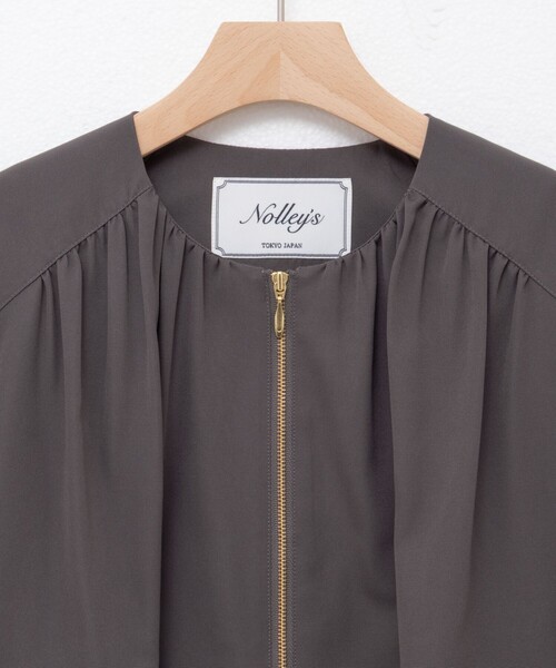 NOLLEY’S(ノーリーズ)の「ウォッシャブルジップアップブルゾン(ブルゾン・レディース・ブラック/チャコールグレー/ベージュ・38)」の9枚目の写真