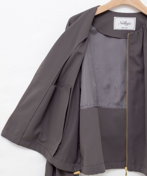 NOLLEY’S(ノーリーズ)の「ウォッシャブルジップアップブルゾン(ブルゾン・レディース・ブラック/チャコールグレー/ベージュ・38)」の13枚目の写真