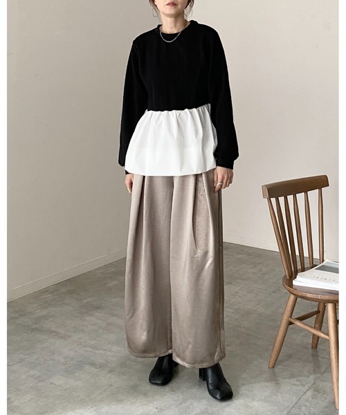 She's Closet（シーズクローゼット）の「切り替えドッキングバルーンペプラムトップス（その他トップス・レディース・グレー/ブラック・FREE）」の20枚目の写真