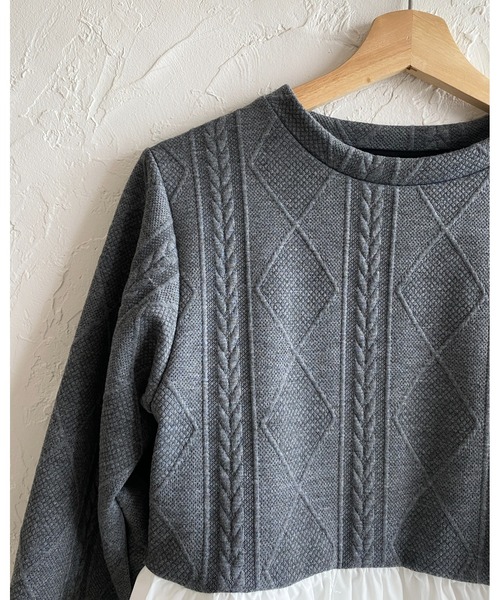 She's Closet（シーズクローゼット）の「切り替えドッキングバルーンペプラムトップス（その他トップス・レディース・グレー/ブラック・FREE）」の13枚目の写真