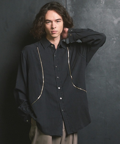 UNISEX》Prime-Over Curved Zip Regular Collar Shirt/プライム