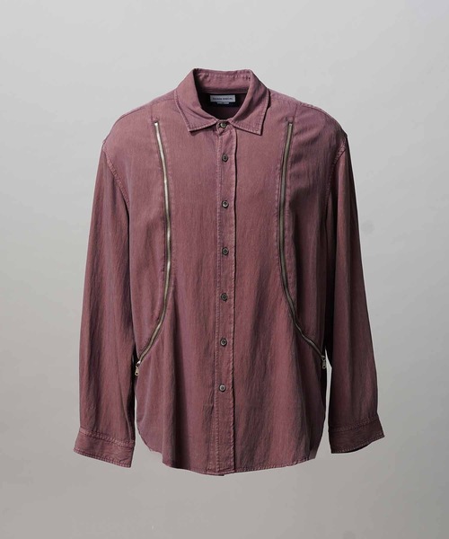 UNISEX》Prime-Over Curved Zip Regular Collar Shirt/プライム