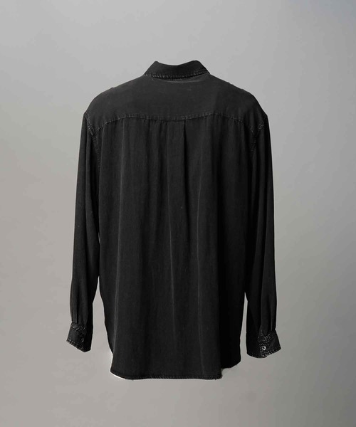 MAISON SPECIAL(メゾンスペシャル)の「《UNISEX》Prime-Over Curved Zip Regular Collar Shirt/プライムオーバーカーブジップレギュラーカラーシャツ【MAISON SPECIAL/メゾンスペシャル】(シャツ/ブラウス・メンズ・グレイッシュベージュ/ブラック/パープル・0/1/2)」の14枚目の写真