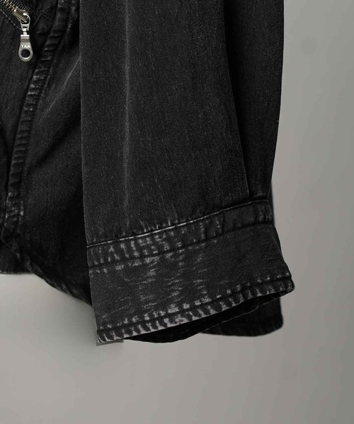 MAISON SPECIAL(メゾンスペシャル)の「《UNISEX》Prime-Over Curved Zip Regular Collar Shirt/プライムオーバーカーブジップレギュラーカラーシャツ【MAISON SPECIAL/メゾンスペシャル】(シャツ/ブラウス・メンズ・グレイッシュベージュ/ブラック/パープル・0/1/2)」の17枚目の写真