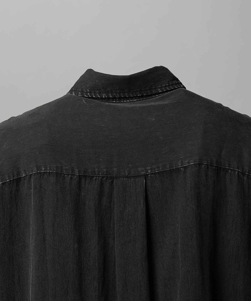 MAISON SPECIAL(メゾンスペシャル)の「《UNISEX》Prime-Over Curved Zip Regular Collar Shirt/プライムオーバーカーブジップレギュラーカラーシャツ【MAISON SPECIAL/メゾンスペシャル】(シャツ/ブラウス・メンズ・グレイッシュベージュ/ブラック/パープル・0/1/2)」の18枚目の写真