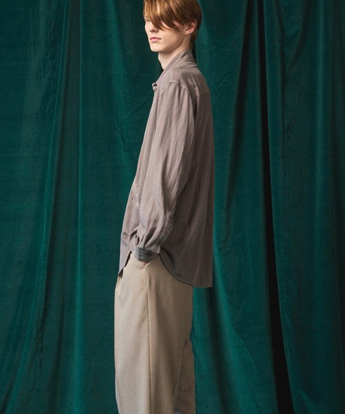 UNISEX》Prime-Over Curved Zip Regular Collar Shirt/プライム