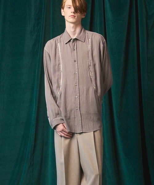 UNISEX》Prime-Over Curved Zip Regular Collar Shirt/プライム