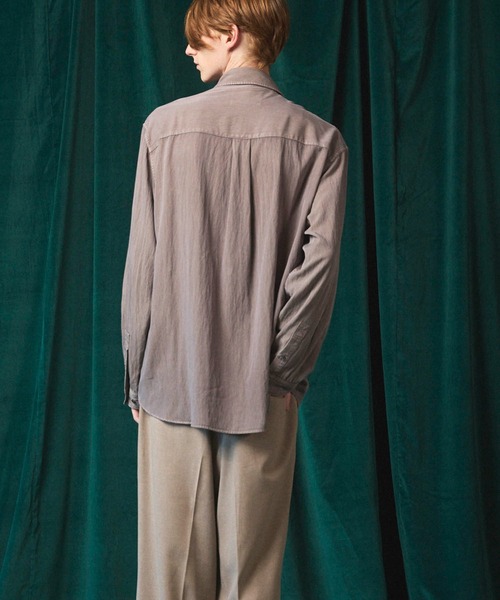 メゾンスペシャル UNISEX》Prime-Over Curved Zip Regular Collar Shirt/プライム