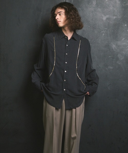 UNISEX》Prime-Over Curved Zip Regular Collar Shirt/プライム