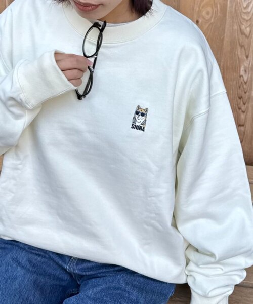 CIAOPANIC TYPY(チャオパニックティピー)の「【ユニセックス】DOGS刺繍ロゴプリントスウェット(スウェット・メンズ・チャコールグレー/アイボリー/ライトグレー/ネイビー・MEDIUM/LARGE)」の2枚目の写真