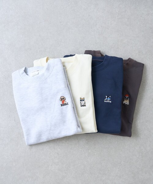 CIAOPANIC TYPY(チャオパニックティピー)の「【ユニセックス】DOGS刺繍ロゴプリントスウェット(スウェット・メンズ・チャコールグレー/アイボリー/ライトグレー/ネイビー・MEDIUM/LARGE)」の5枚目の写真
