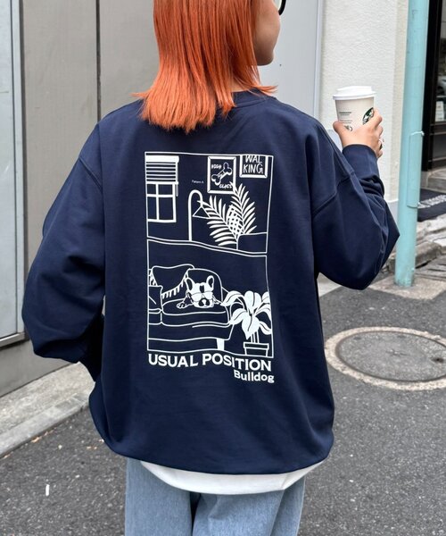 CIAOPANIC TYPY(チャオパニックティピー)の「【ユニセックス】DOGS刺繍ロゴプリントスウェット(スウェット・メンズ・チャコールグレー/アイボリー/ライトグレー/ネイビー・MEDIUM/LARGE)」の10枚目の写真