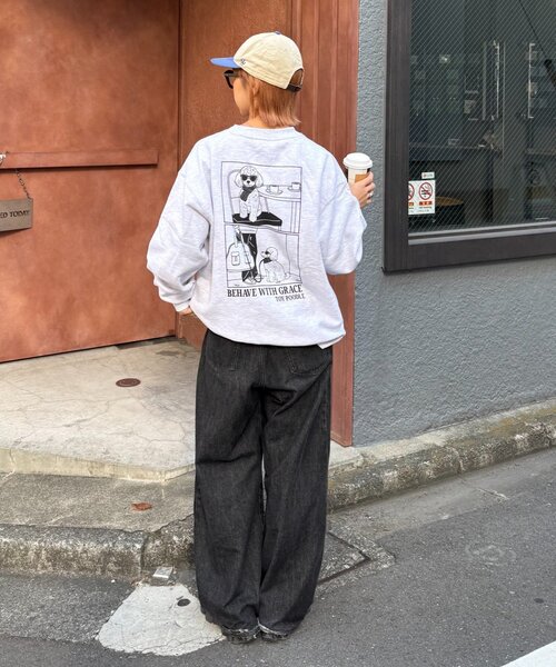 CIAOPANIC TYPY(チャオパニックティピー)の「【ユニセックス】DOGS刺繍ロゴプリントスウェット(スウェット・メンズ・チャコールグレー/アイボリー/ライトグレー/ネイビー・MEDIUM/LARGE)」の22枚目の写真