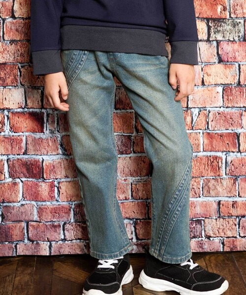 WASK（ワスク）の「ウェーブラインストレッチデニムパンツ(100~160cm)（デニムパンツ・キッズ・ネイビー/ブラック・140cm/160cm/150cm/130cm）」の2枚目の写真