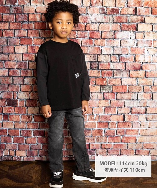 WASK（ワスク）の「ウェーブラインストレッチデニムパンツ(100~160cm)（デニムパンツ・キッズ・ネイビー/ブラック・140cm/160cm/150cm/130cm）」の3枚目の写真