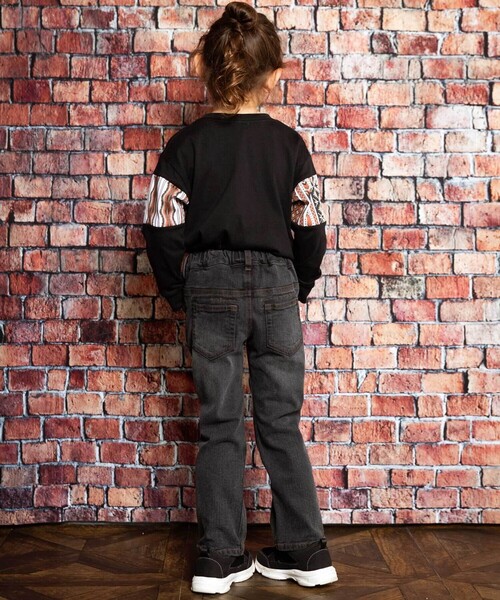 WASK（ワスク）の「ウェーブラインストレッチデニムパンツ(100~160cm)（デニムパンツ・キッズ・ネイビー/ブラック・140cm/160cm/150cm/130cm）」の6枚目の写真