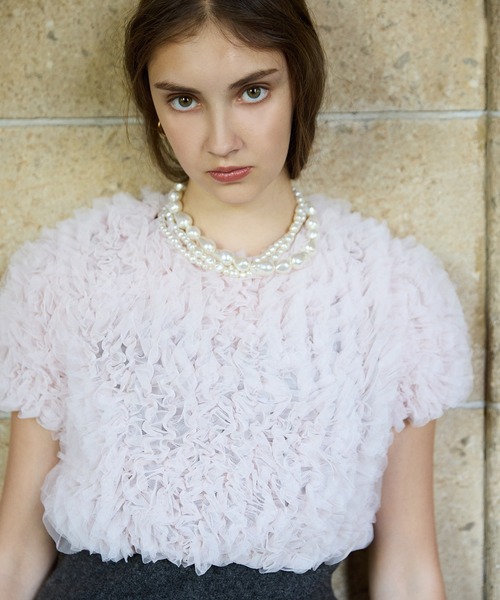 EIMY ISTOIRE（エイミーイストワール）の「チュールフリルﾄトップス（その他トップス・レディース・ブラック/ホワイト/ピンク・F）」の17枚目の写真