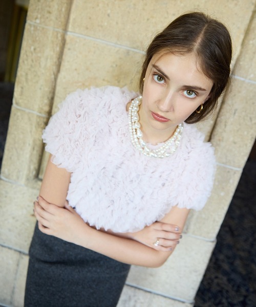 EIMY ISTOIRE（エイミーイストワール）の「チュールフリルﾄトップス（その他トップス・レディース・ブラック/ホワイト/ピンク・F）」の14枚目の写真