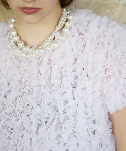 EIMY ISTOIRE（エイミーイストワール）の「チュールフリルﾄトップス（その他トップス・レディース・ブラック/ホワイト/ピンク・F）」の16枚目の写真