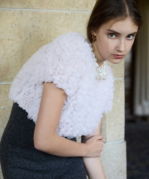 EIMY ISTOIRE（エイミーイストワール）の「チュールフリルﾄトップス（その他トップス・レディース・ブラック/ホワイト/ピンク・F）」の18枚目の写真