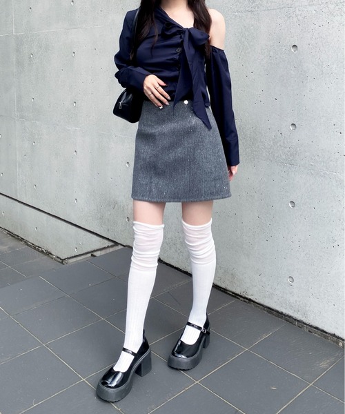 Mejoul(メジュール)の「グリッター ツイード ミニスカート(スカート・レディース・グレー/ブラック・M/S)」の17枚目の写真