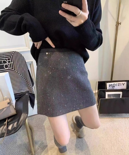 Mejoul(メジュール)の「グリッター ツイード ミニスカート(スカート・レディース・グレー/ブラック・M/S)」の18枚目の写真