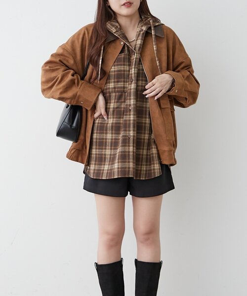 continuer de NICE CLAUP(コンティニューデナイスクラップ)の「ハイウエストショートパンツ(その他パンツ・レディース・ブラック/ブラウン/ベージュ・FREE)」の20枚目の写真