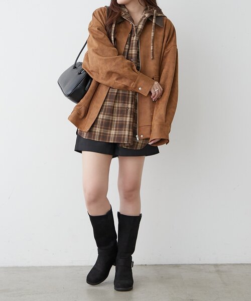 continuer de NICE CLAUP(コンティニューデナイスクラップ)の「ハイウエストショートパンツ(その他パンツ・レディース・ブラック/ブラウン/ベージュ・FREE)」の21枚目の写真