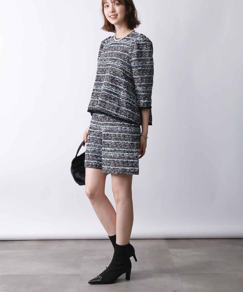 PICCIN(ピッチン)の「【セットアップ可能】ツイードタックスリーブブラウス(シャツ/ブラウス・レディース・ブルー/ピンク・M)」の8枚目の写真