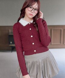 OLIVE des OLIVE | フェザー衿カーディガン(カーディガン/ボレロ)