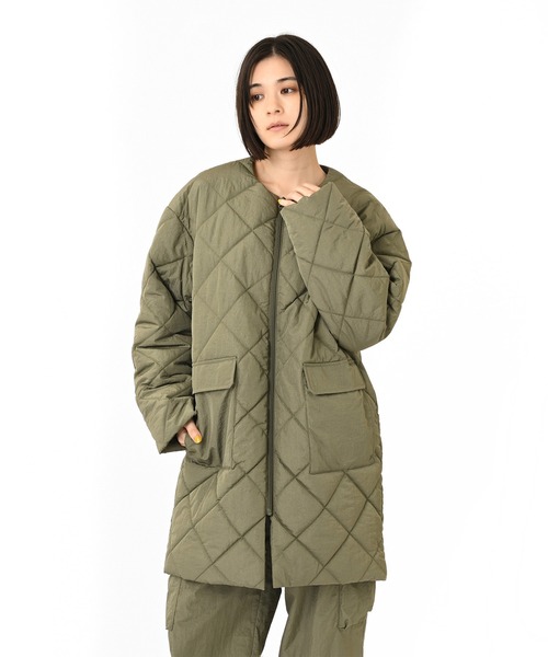 セール】キルティングロングジャケット（ダウンジャケット/コート