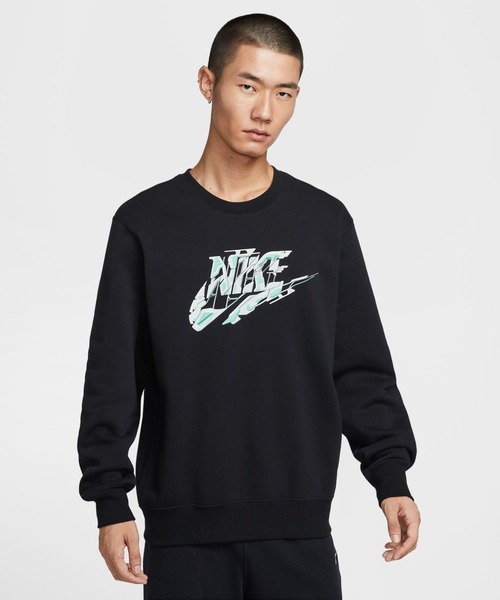NIKE（ナイキ）の「【別注】ナイキ NIKE ナイキ クラブ BB クルー L/S トップ MECHA 限定コラボ（スウェット・メンズ・ブラック/ホワイト・S/M/L/LL/3L）」の2枚目の写真