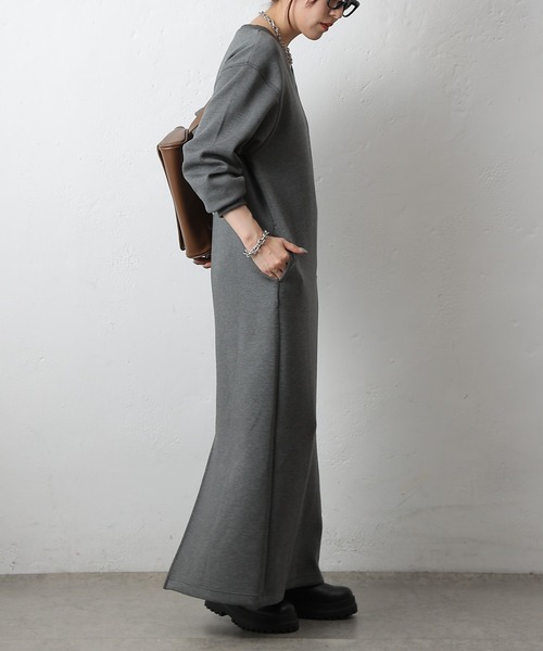 COLONY 2139（コロニートゥーワンスリーナイン）の「ダンボールVネックワンピース（ワンピース・レディース・グレー/チャコールグレー/ブラック・FREE）」の6枚目の写真