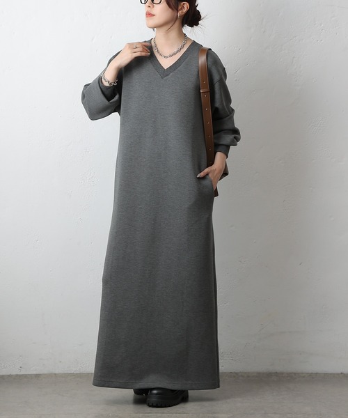 COLONY 2139（コロニートゥーワンスリーナイン）の「ダンボールVネックワンピース（ワンピース・レディース・グレー/チャコールグレー/ブラック・FREE）」の7枚目の写真