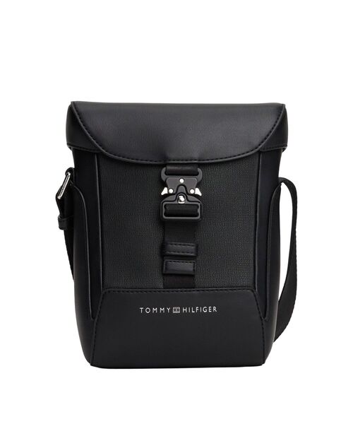 TOMMY HILFIGER(トミーヒルフィガー)の「モダンフラップミニリポーターバッグ(ボディバッグ/ウエストポーチ・メンズ・ブラック・FREE)」の1枚目の写真