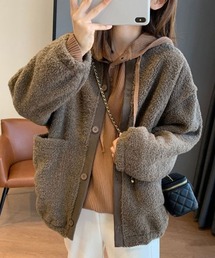 もこもこニットカーディガン