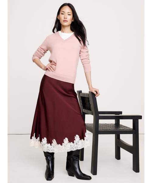 Banana Republic（バナナリパブリック）の「ライトウェイト カシミヤ Vネックセーター（ニット/セーター・レディース・ピンク系その他/アイボリー/レッド/ブルー/ネイビー/ベージュ・L/M/XS/S）」の14枚目の写真