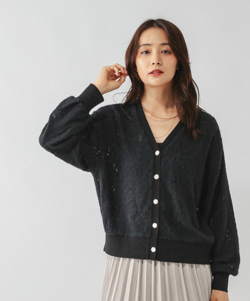 セール】フェザーレースシアーカーデ/595375（カーディガン/ボレロ