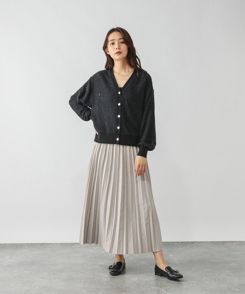 Ava layered tops ♥ grey セール】フェザーレースシアーカーデ/595375（カーディガン/ボレロ