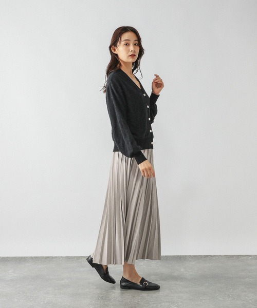 GLOBAL WORK（グローバルワーク）の「フェザーレースシアーカーデ/595375（カーディガン/ボレロ・レディース・ライトグレー/ブラック/ダークブラウン・MEDIUM/LARGE）」の6枚目の写真